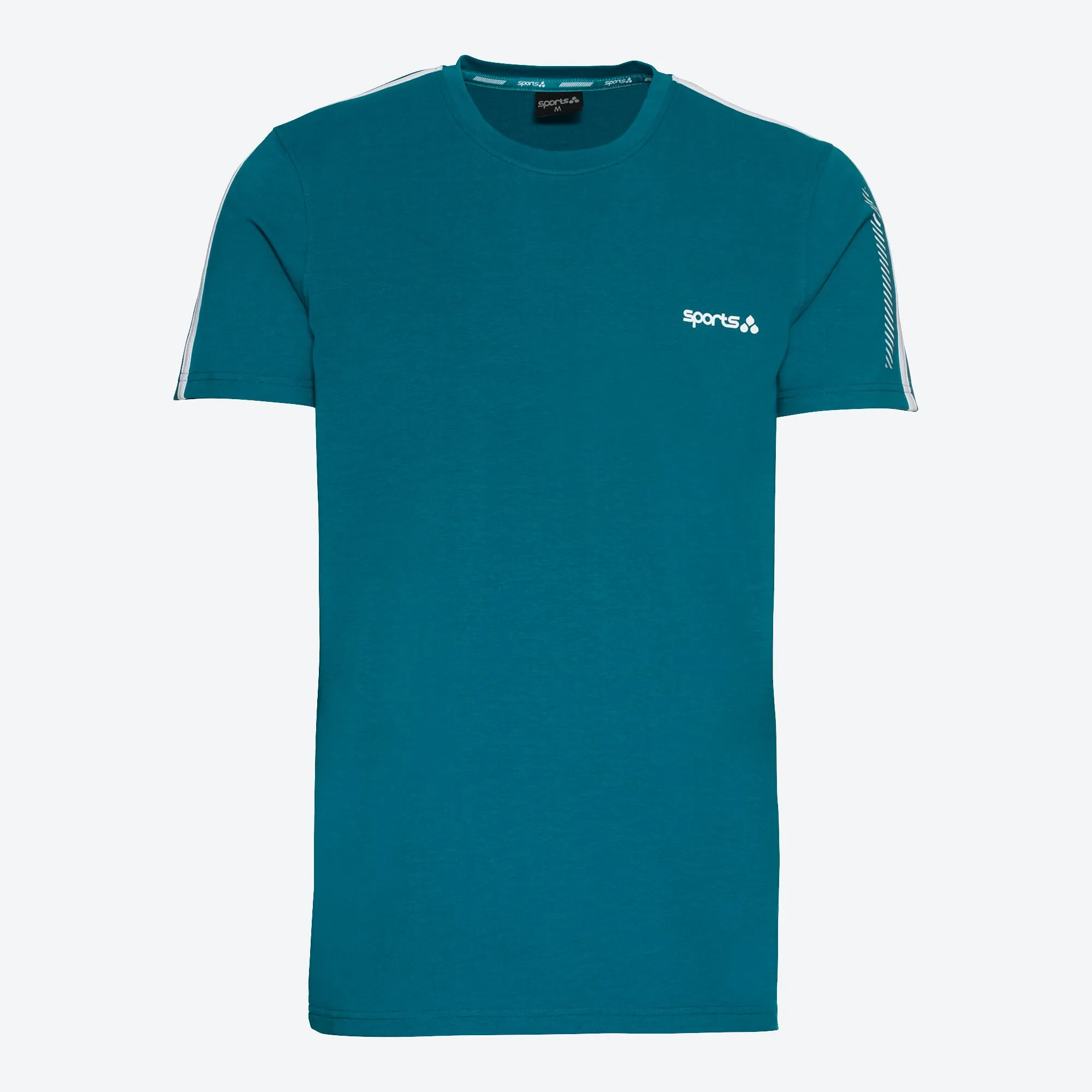Herren-Fitness-T-Shirt mit Kontrast-Streifen