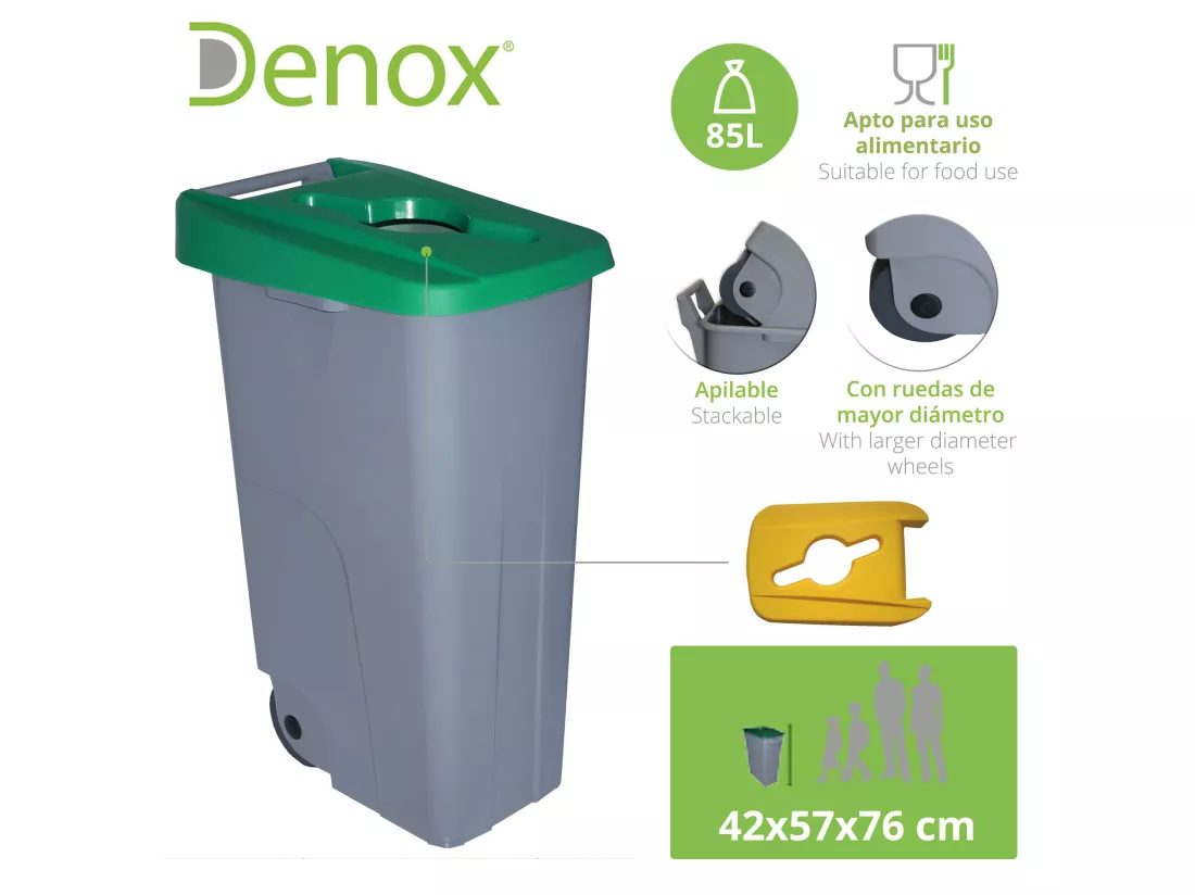 Recycler le cube à ordures 85 litres ouverts - Green 420x570x760 mm