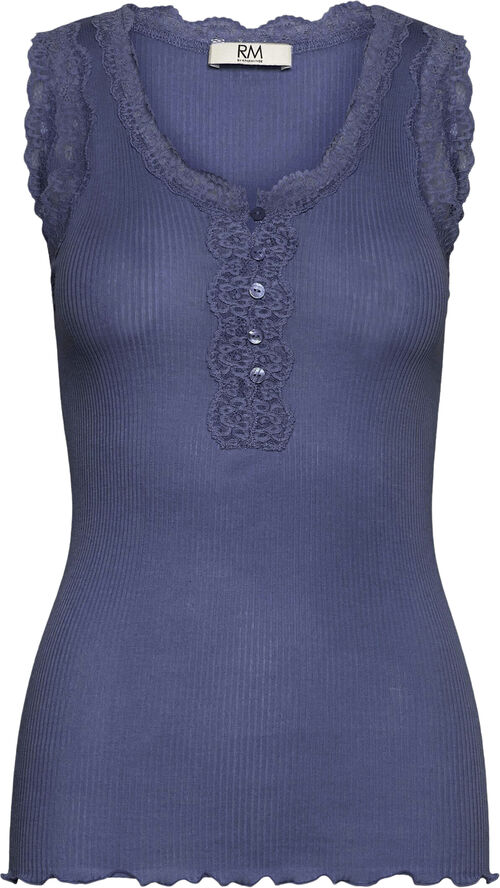 RM by Rosemunde RMWBalta modal SL lace placket top Blå