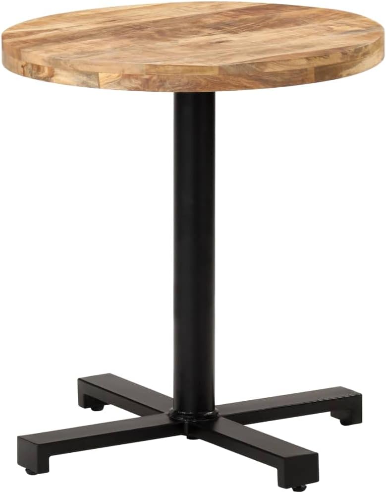 Bistrotisch Rund Ø70x75 cm Raues Mangoholz Bartisch, Bistrotisch Bartheke für Hausbar, Wohnzimmer und Esszimme