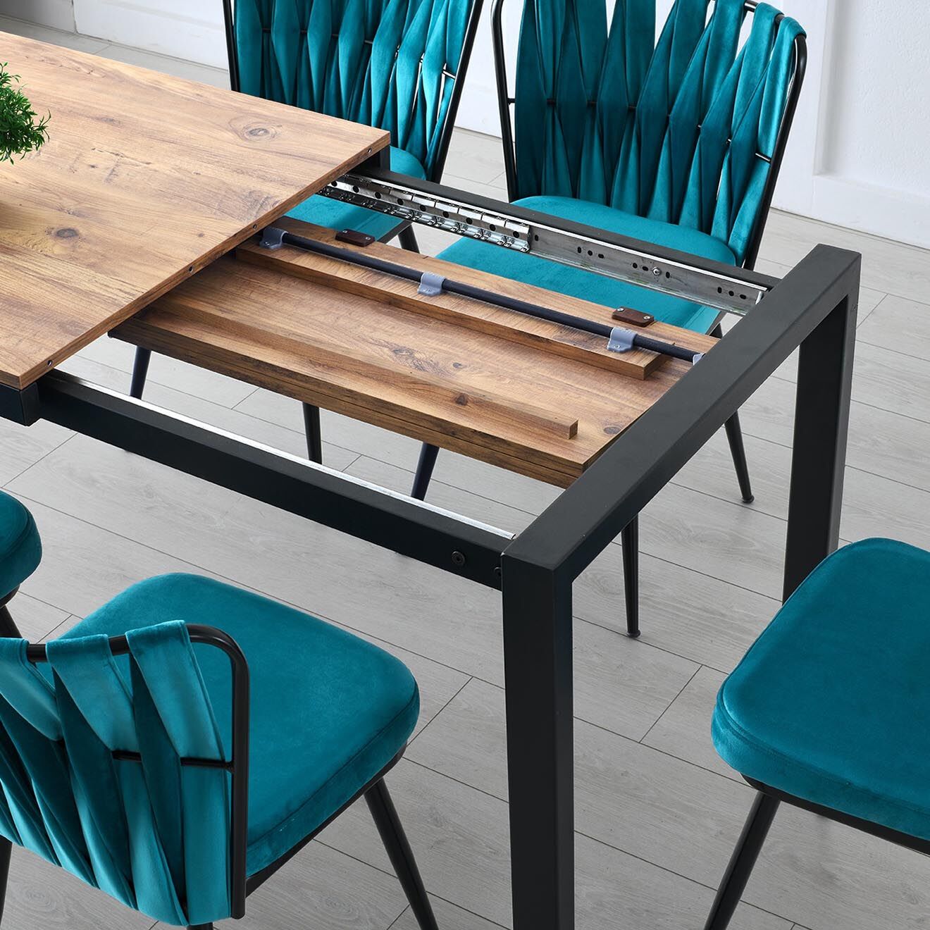 Wooden Art Table de salle à manger silva beige - 120-187x75x74 cm