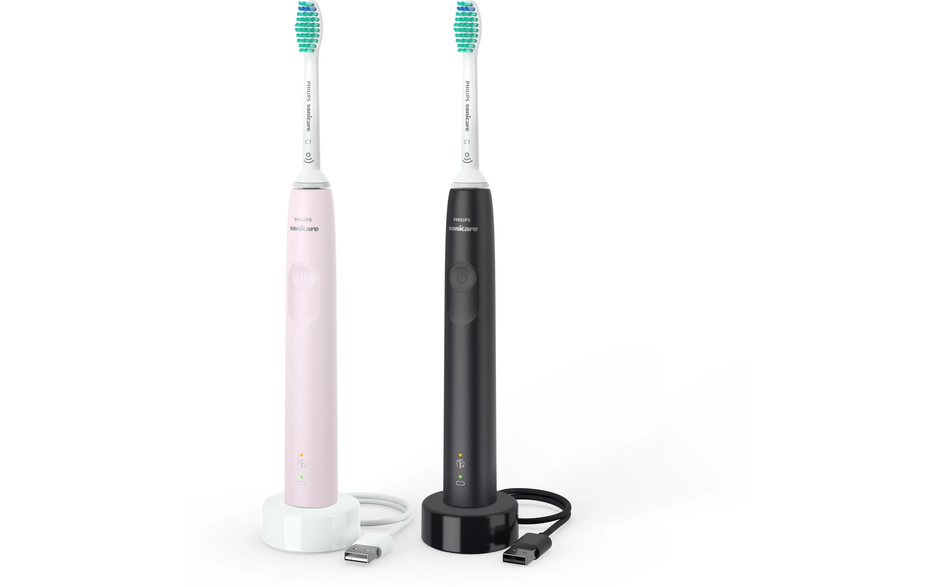 Schallzahnbürste Duo Sonicare Series 3100 Weiss/Rosa&SchwarzElektrische Zahnbürste