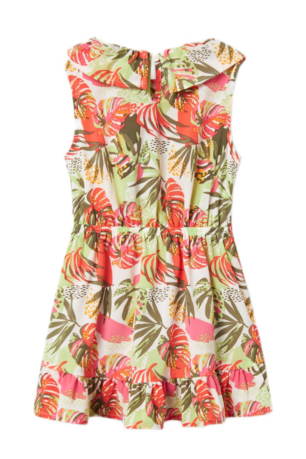 NAME IT gebloemde jurk NMFVINAYA groen/rood/wit