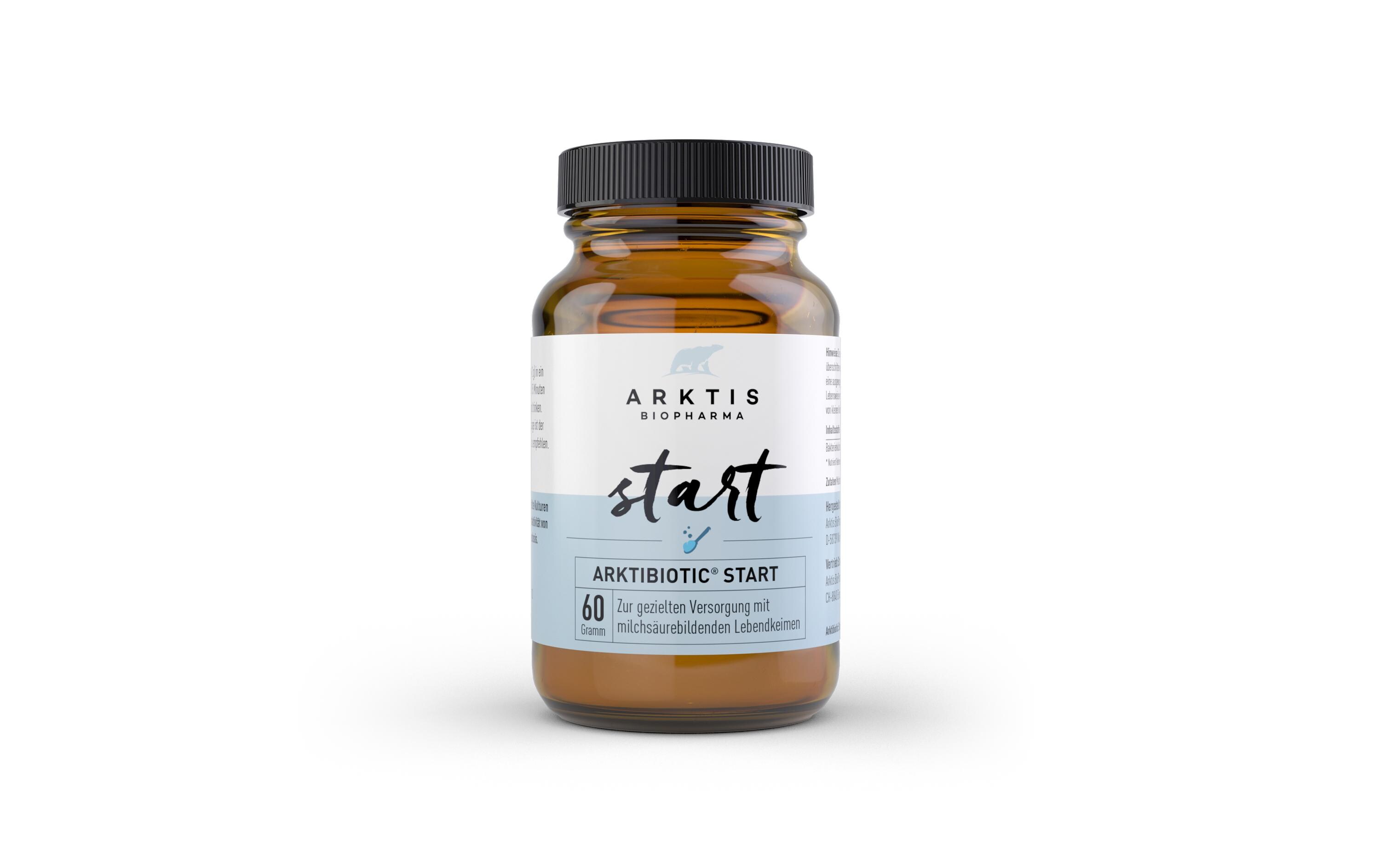 Arktibiotic Start Pulver 60 gVeganes Milchsäurebakterien-Präparat: Komplex aus hilfreichen Bakterienstämmen und Nährstoffen für den Darm
