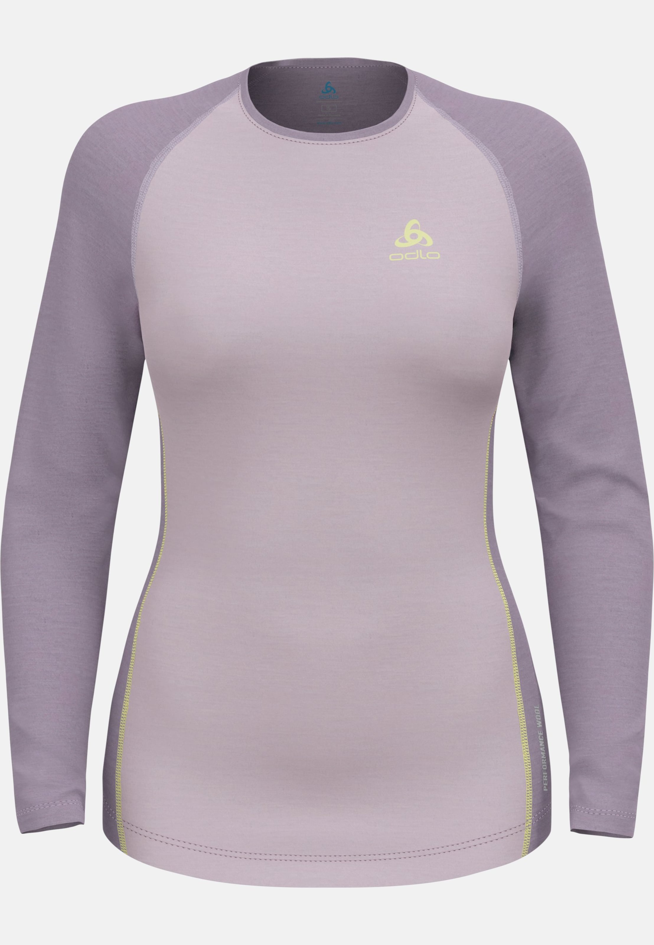 Natural Performance Wool 150 Base Layer Langarmshirt in misty lilac - gray ridge melange