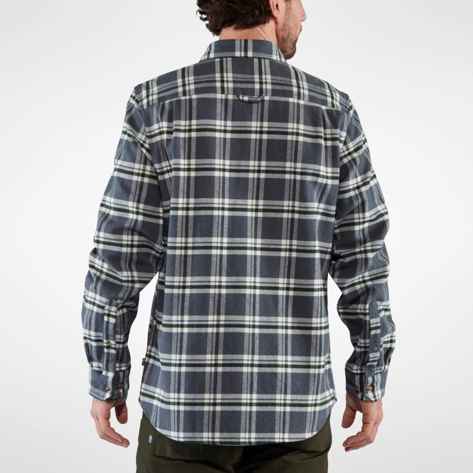 Fjällräven Men's Övik Heavy Flannel Shirt Dark Navy-Buckwheat Brown