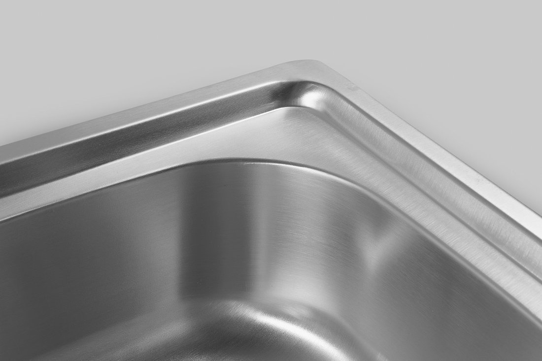 Aqualine dubbele spoelbak 81x46x18cm met kraangat RVS