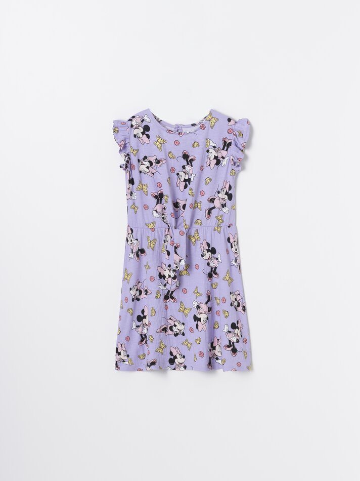 Vestido Minnie Mouse com Babados ©DS - Azul Claro