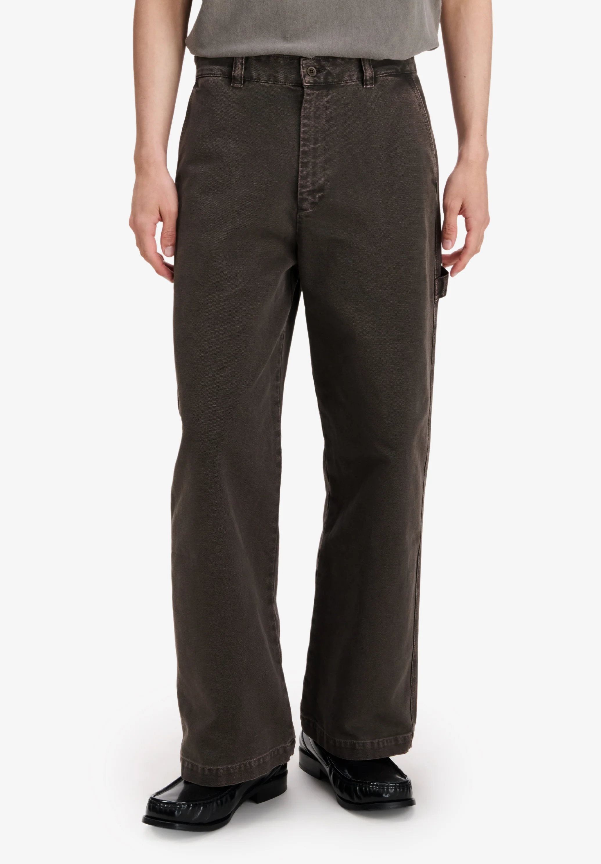 Pantalon carpenter en toile marron - Marron