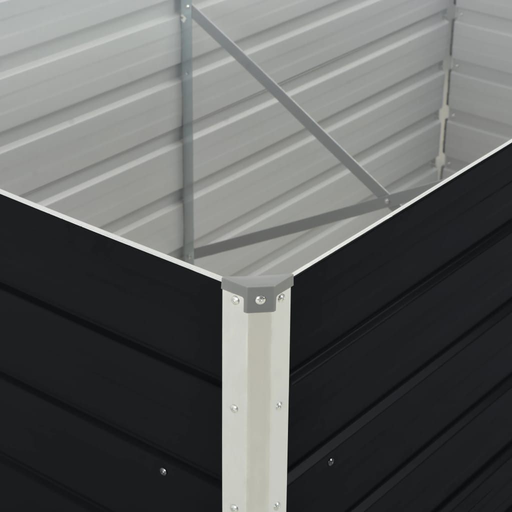 Jardinière 160 x 80 x 45 cm acier galvanisé anthracite
