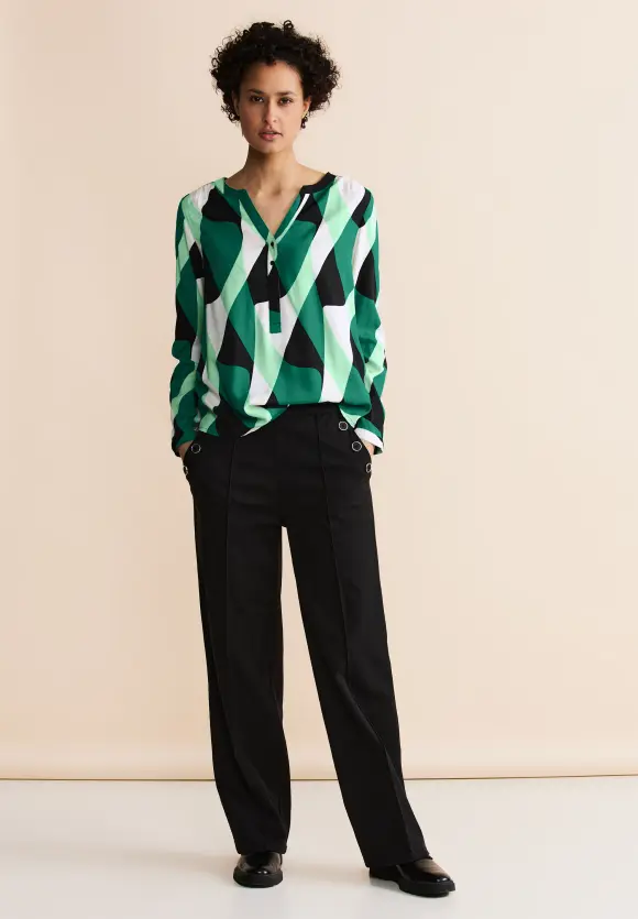 Viskose Bluse mit Print - fresh spring green