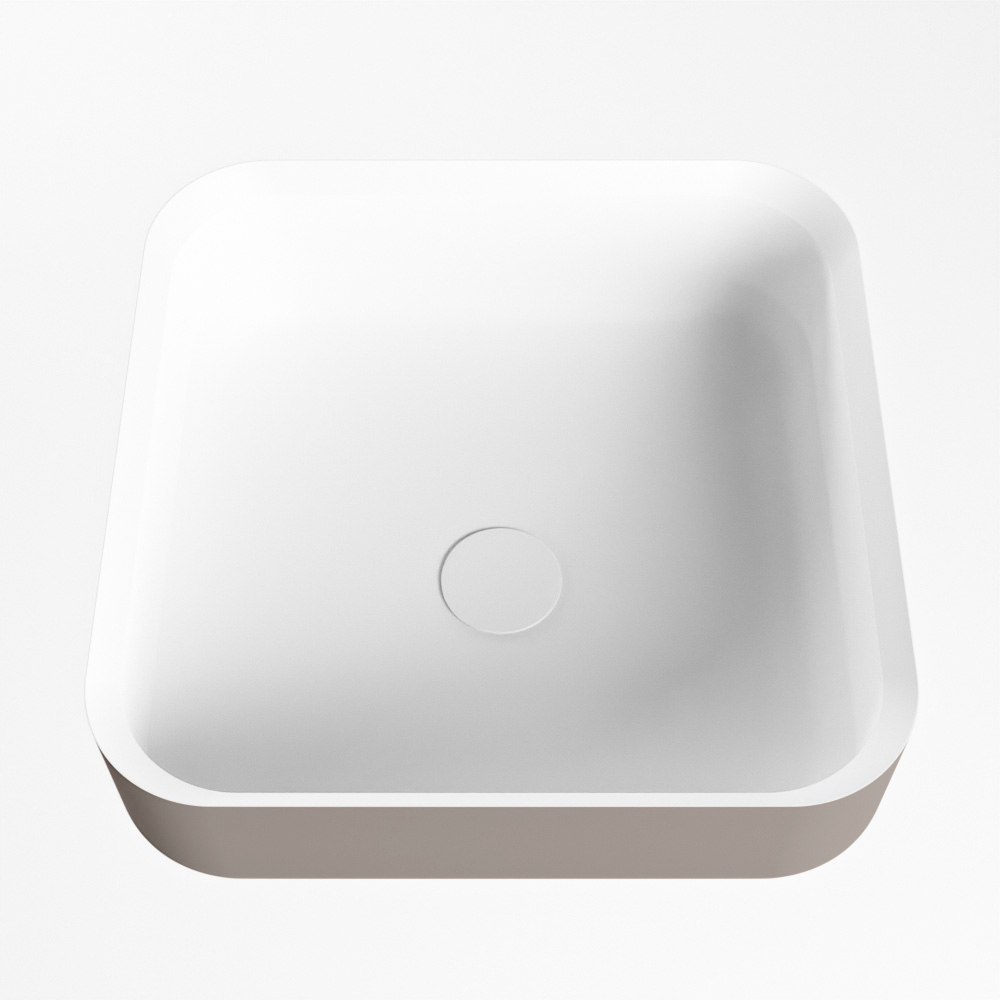 Mondiaz Binx Solid Surface waskom 36x36cm smoke / talc