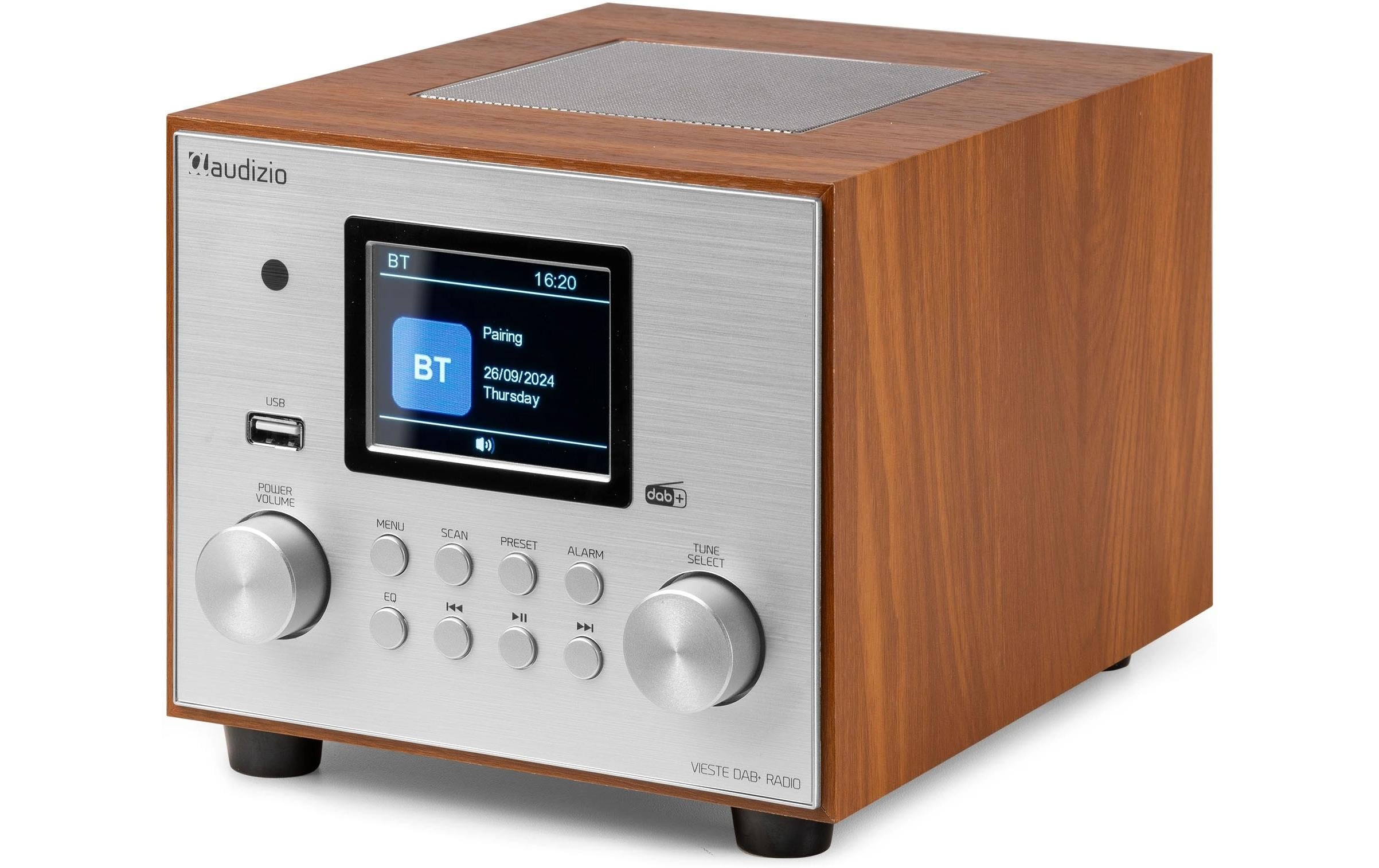 DAB+ Radio Vieste SilberDAB+ Radio mit Stereolautsprechern und Subwoofer