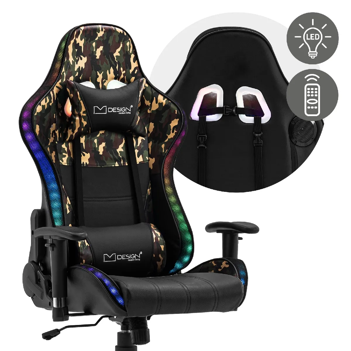 ML DESIGN MODERN LIVING ML Design LED Gaming Chair