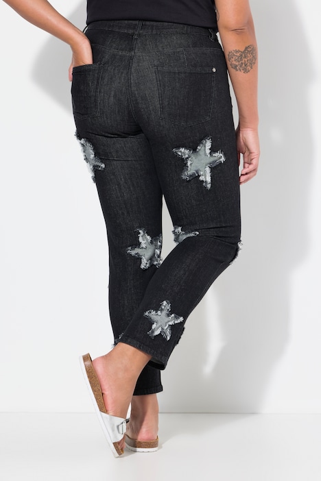 Jeans, Straight Fit, Sterne, 5-Pocket