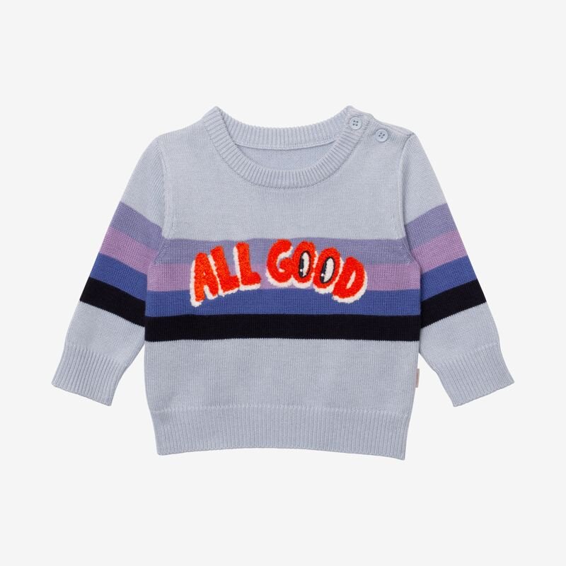 Pull bébé garçon rayé message bleu Catimini Bleu