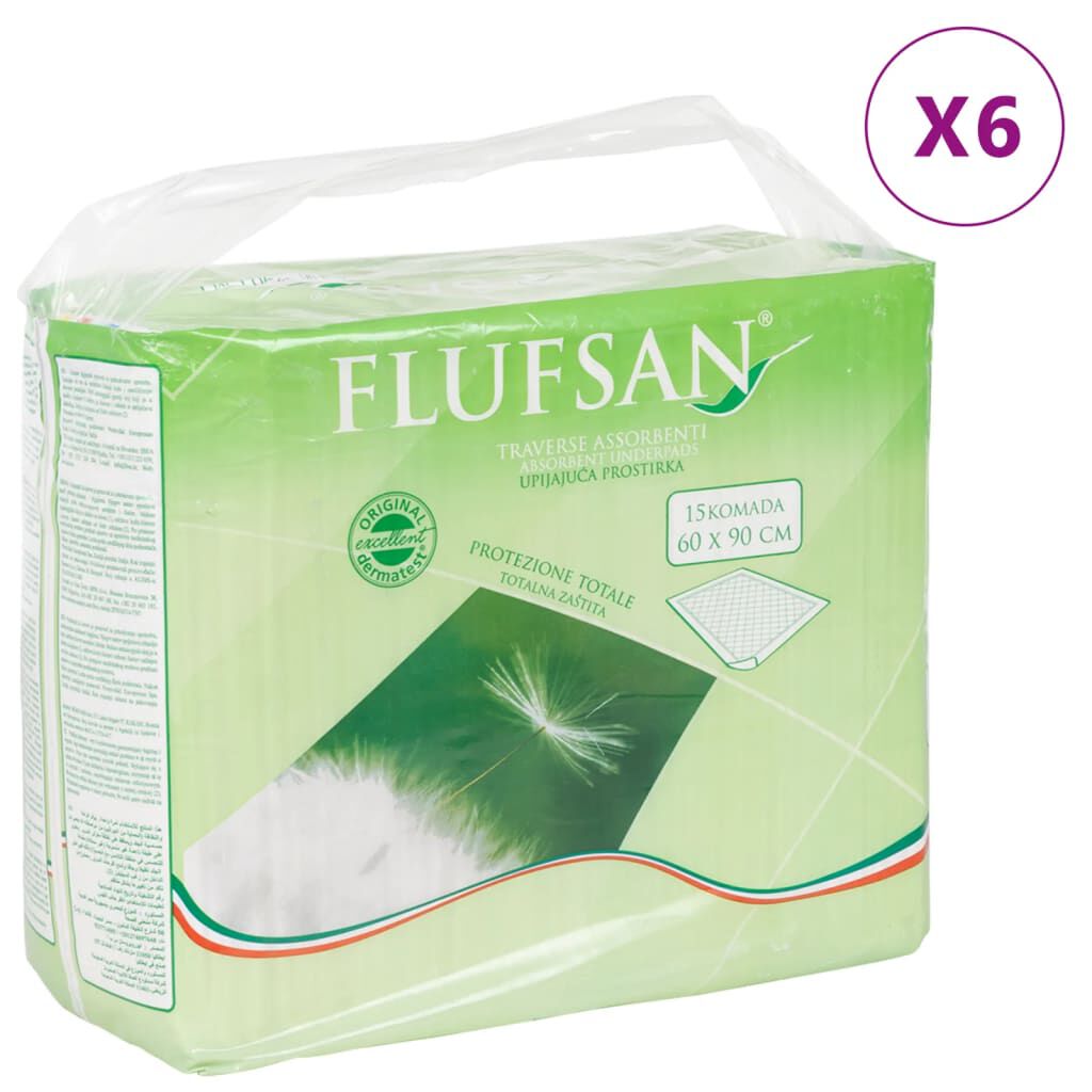 Flufsan Incontinentieverbanden, 90 stuks, 60x90 cm