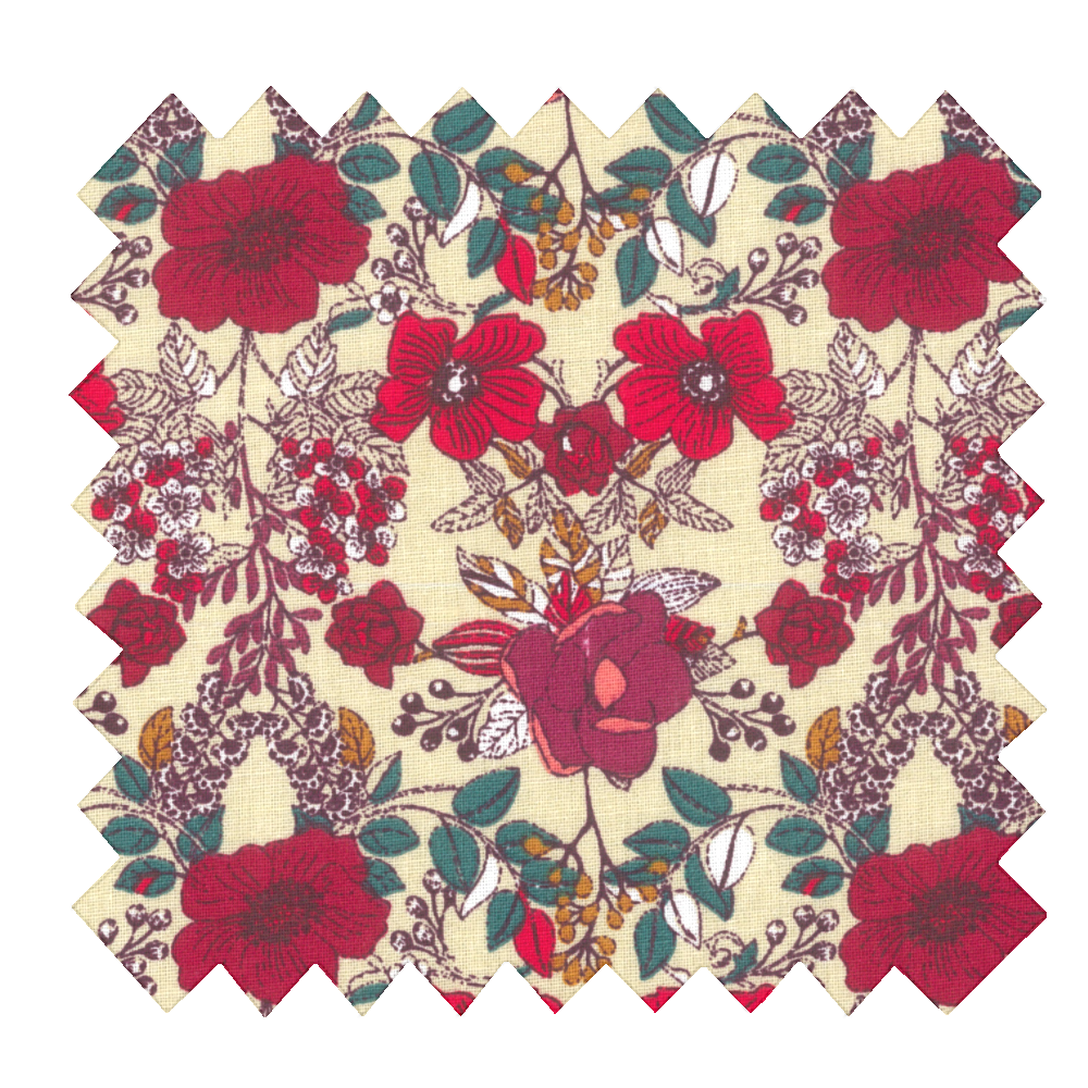 Tissu Coton Au Mètre Coquelicot
