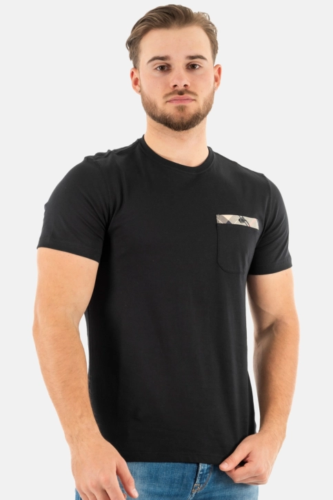 tee shirt barbour durness pocket bk31 black