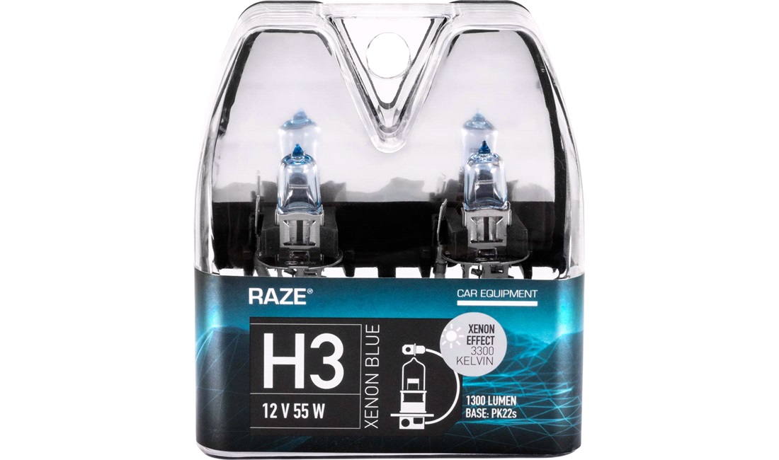 Pæresæt H3 Xenon Blue - RAZE