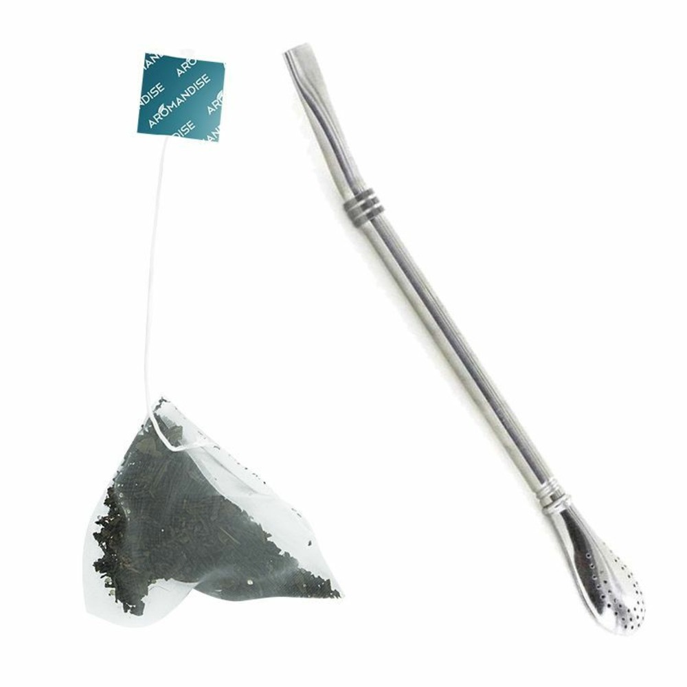 Thé glacé bio oolong agrumes + paille inox avec filtre