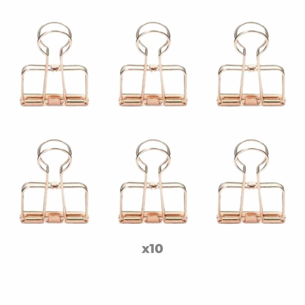 60 pinces double-clip cuivrées
