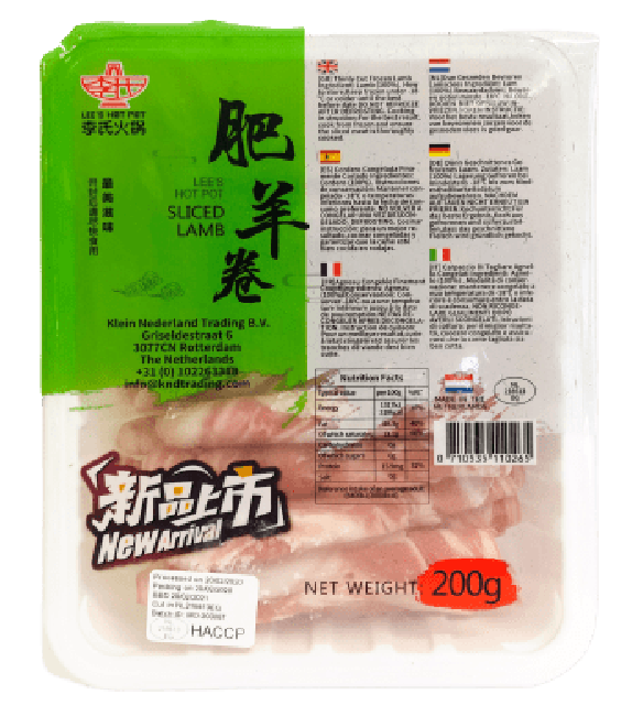 Lee's Bevroren Gesneden Lamsvlees 200g