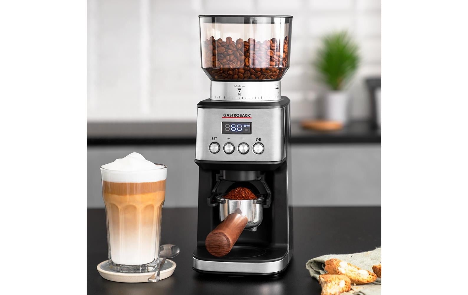 Gastroback Kaffeemühle »Design Digital 42643 Schwarz/Silber« 180 W 320 gBohnenbehälter
