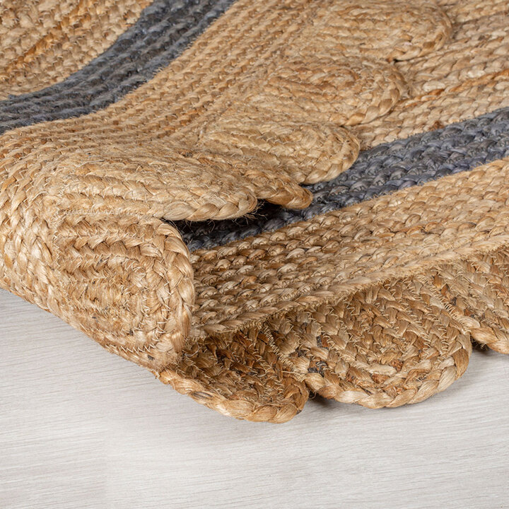 Rond jute vloerkleed - Grazo Naturel/Grijs