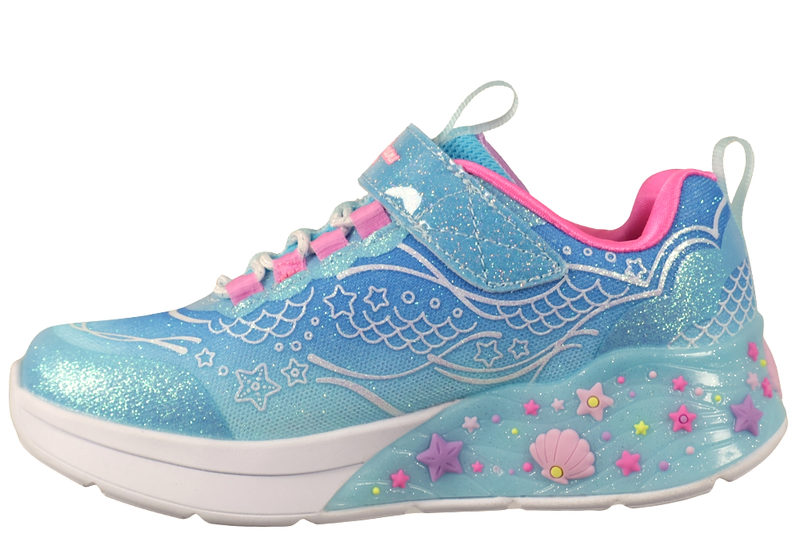SKECHERS S LIGHTS MERMAID DREAMS BLUE GLITTER