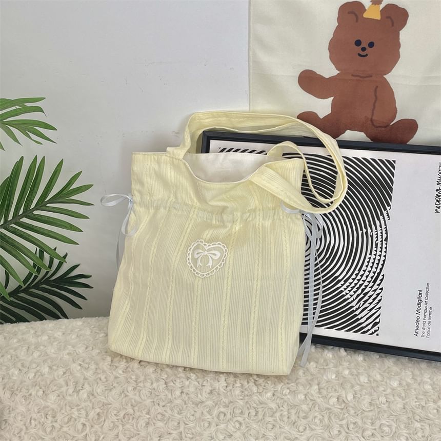 TangTangBags - Strik Hart Applicatie Trekkoord Tote Bag