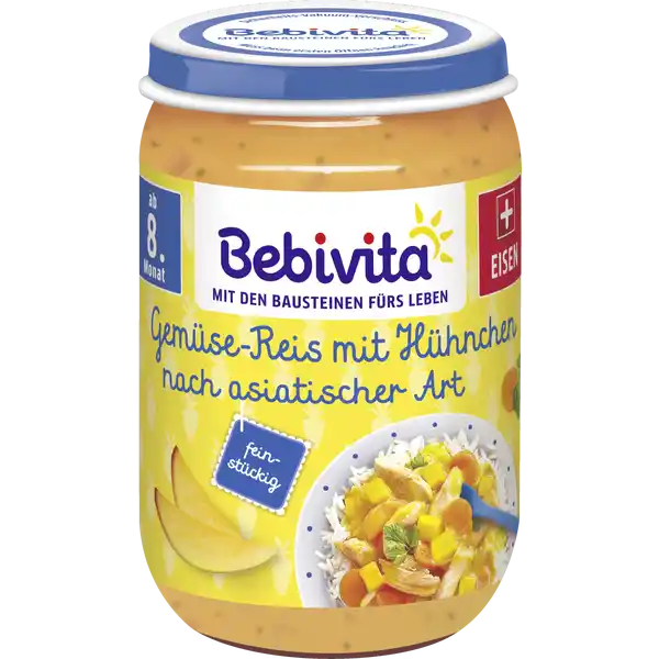 Bio Gemüse-Reis mit Hühnchen nach asiatischer Art