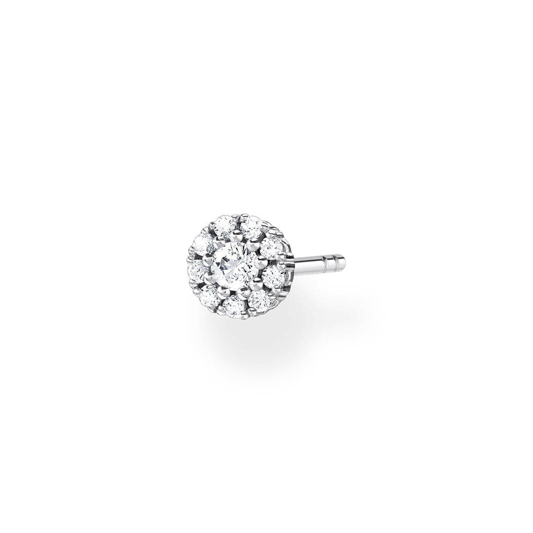 Thomas Sabo Charm Club Einzel Ohrstecker weisse Steine silber