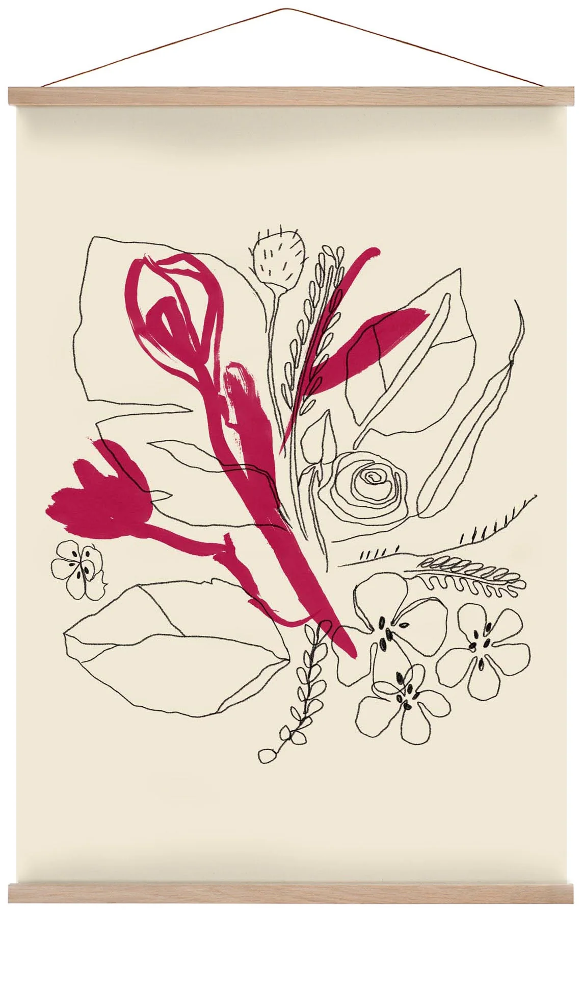 Bouquet Magenta und schwarze Linien