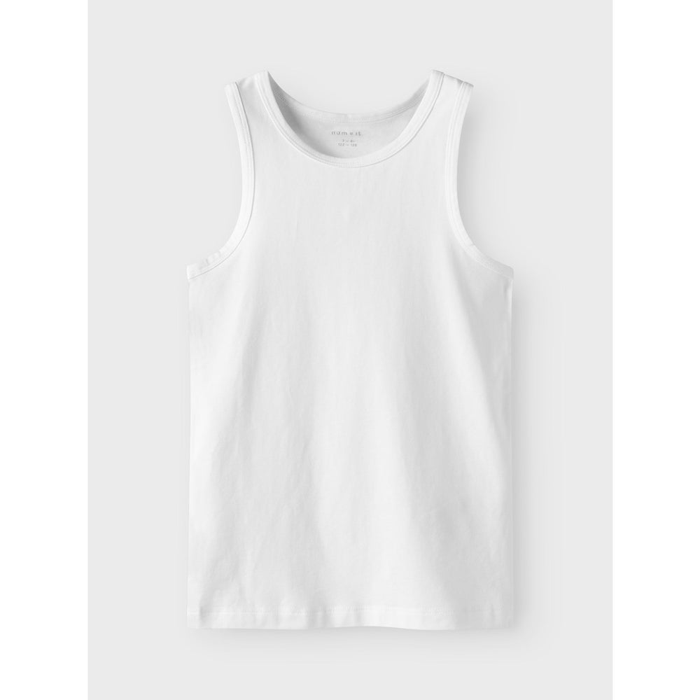 Køb Name It Black Tank Top 4-Pak Black White Solid Noos