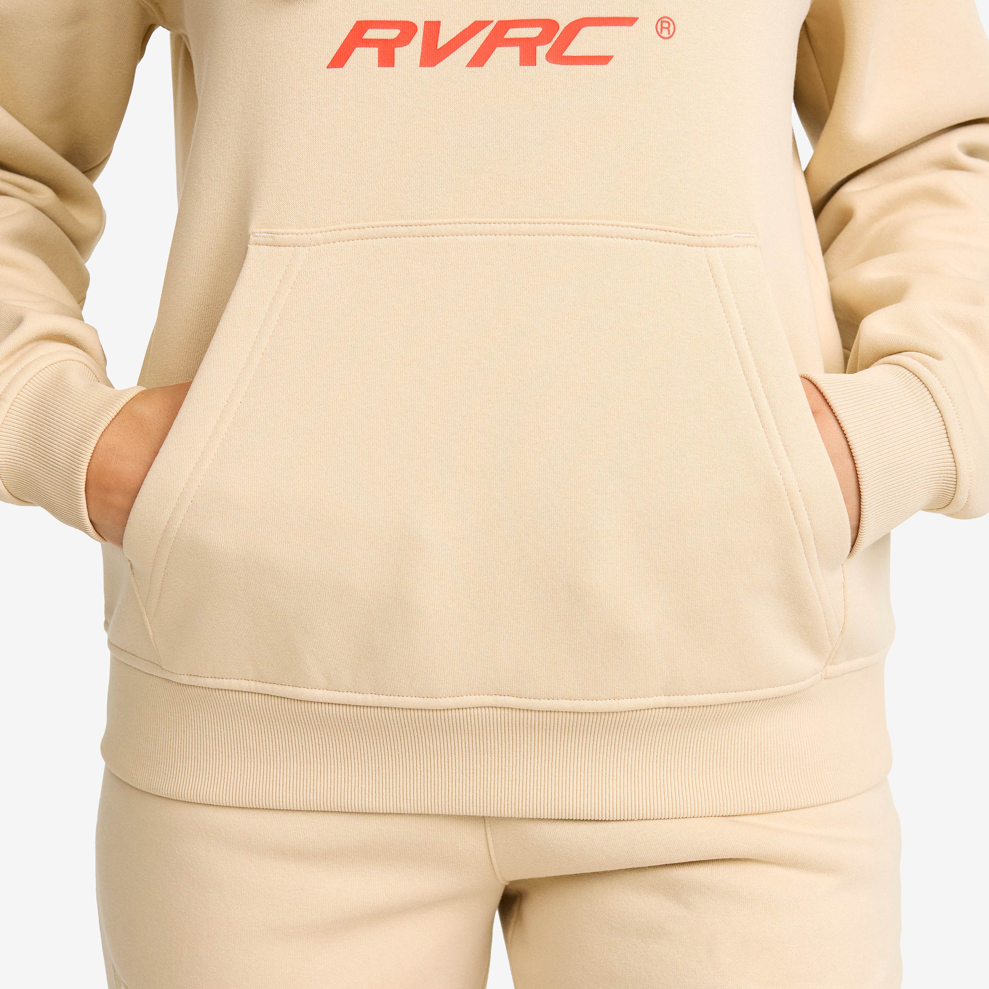 RVRC Hoodie Dame Oatmeal/Aurora Red