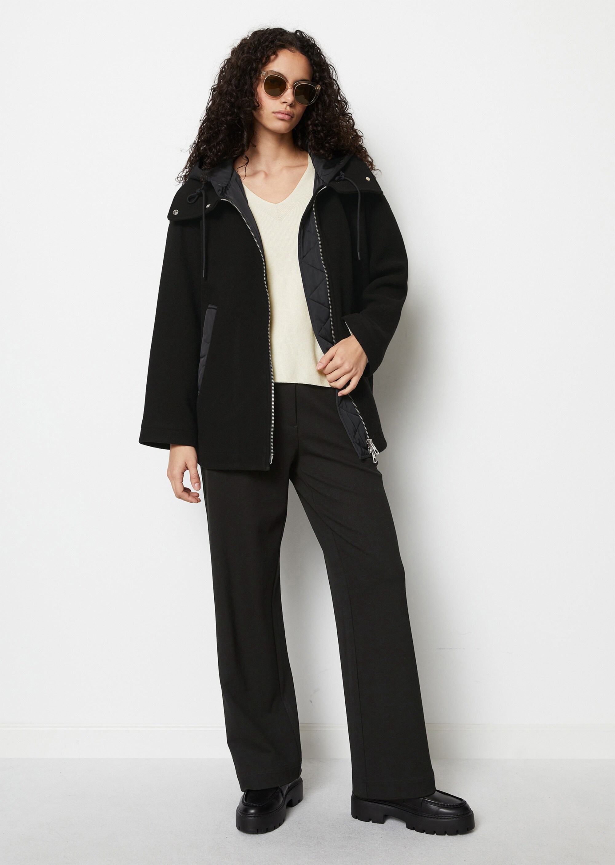 Wolljacke im Cape-Stil relaxedaus Wolle-Mix