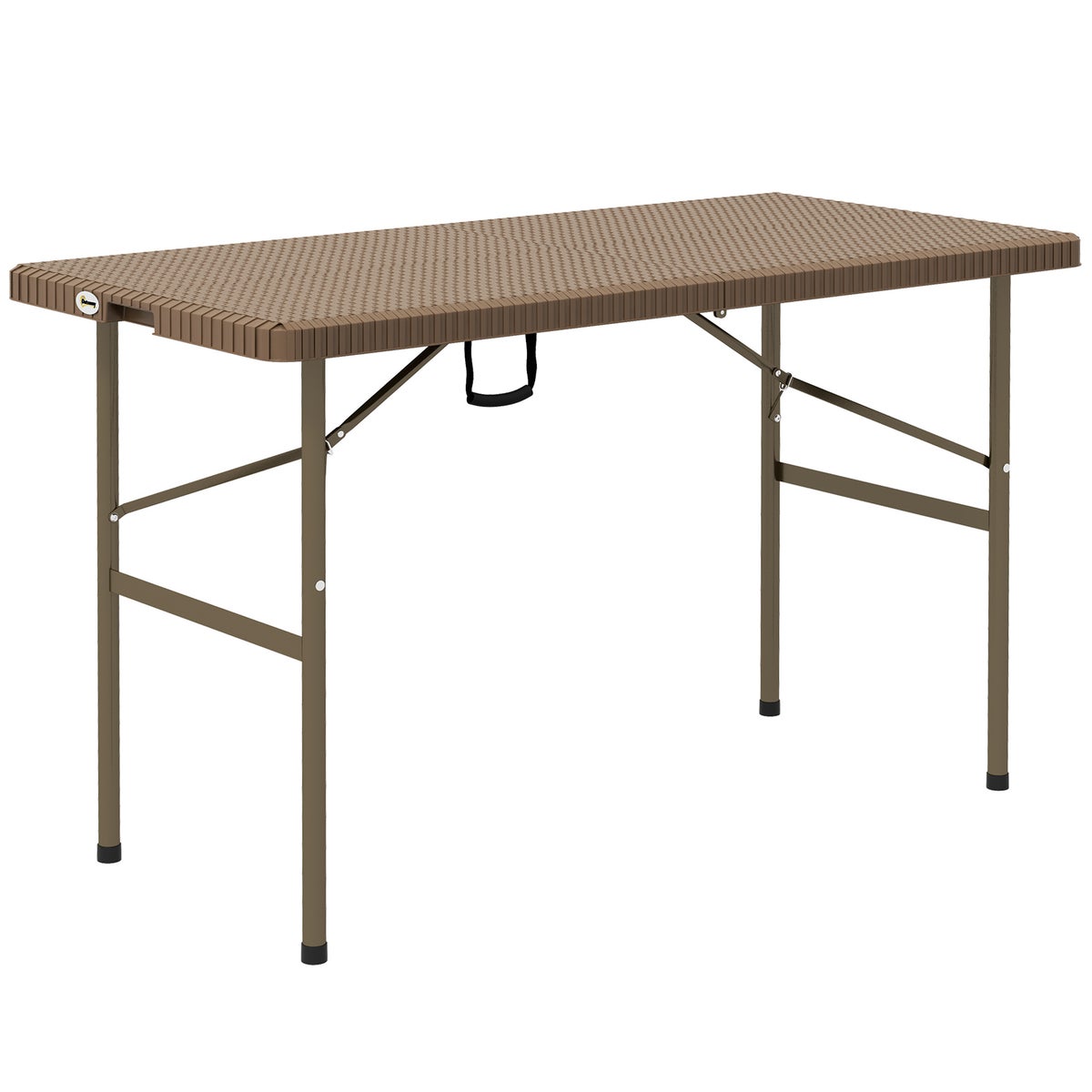 Outsunny bijzettafel, 122L x 60B x 73H cm, HDPE, bruin