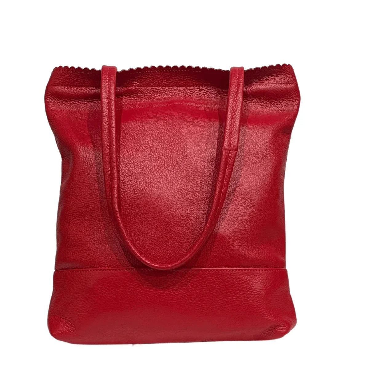 Leren Shopper Met golvende rand