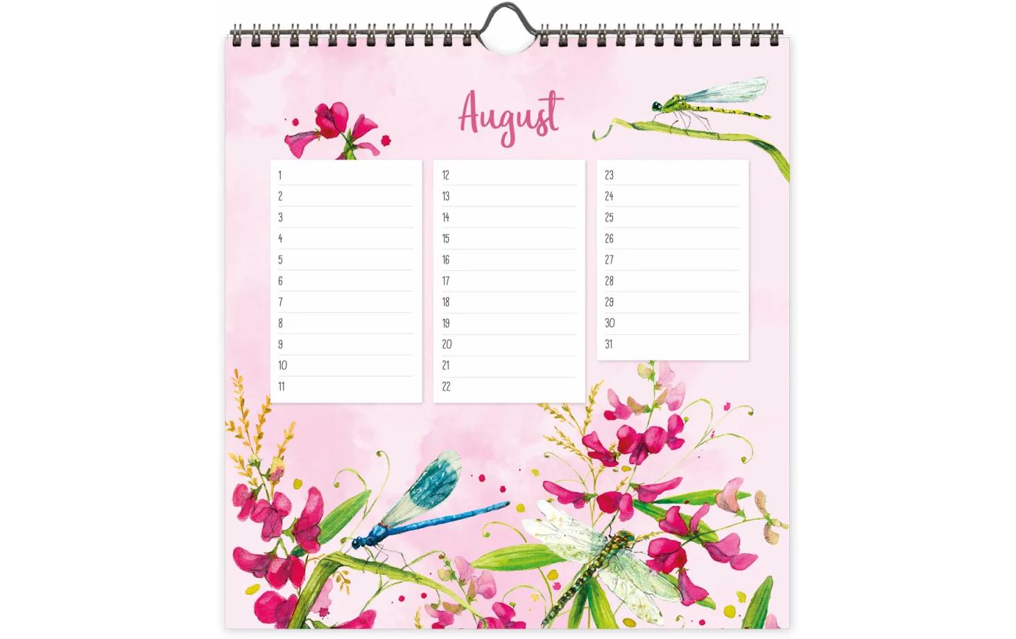 Geburtstagskalender Blumenwiese 20 x 20.5 x 0.5 cmIllustrierter Kalender für die Eintragung von Geburtstagen