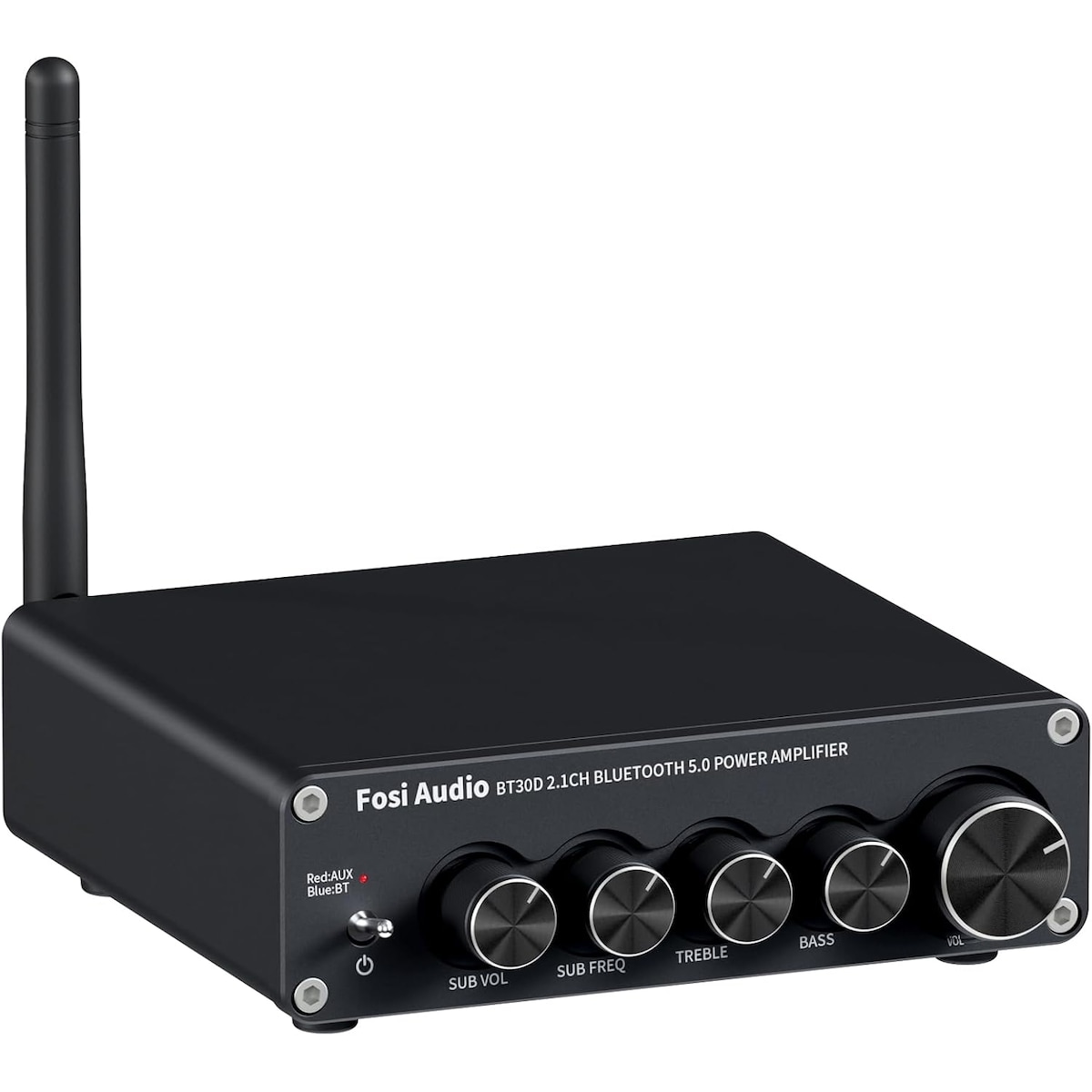 Fosi Audio BT30D Bluetooth 5.0 Stereo Audio Mottaker Forsterker 2.1 Kanal Mini Hi-Fi Klasse D Integrert Amp 2X50 Watt