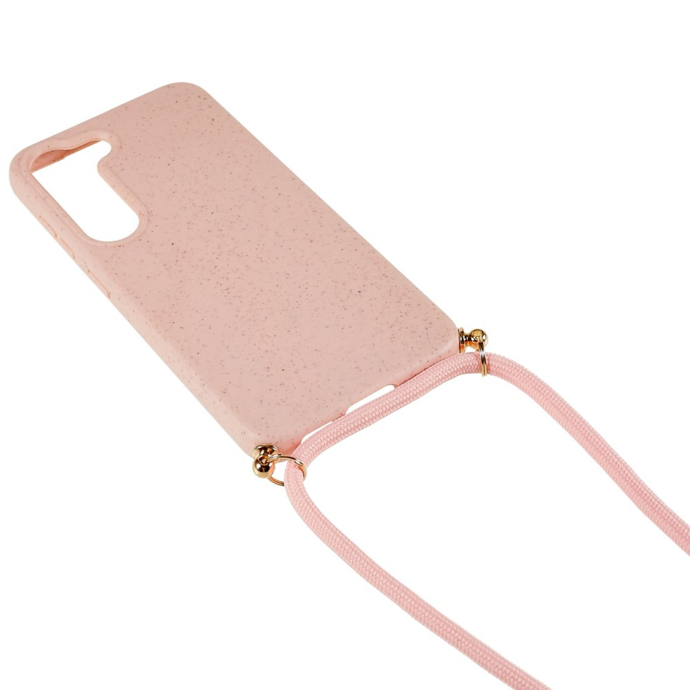 Samsung Galaxy S23 5G Necklace Bio Gummi Case Hülle Eco Friendly Nachhaltig Kompostierbar   Handykette (150cm) - Rosa