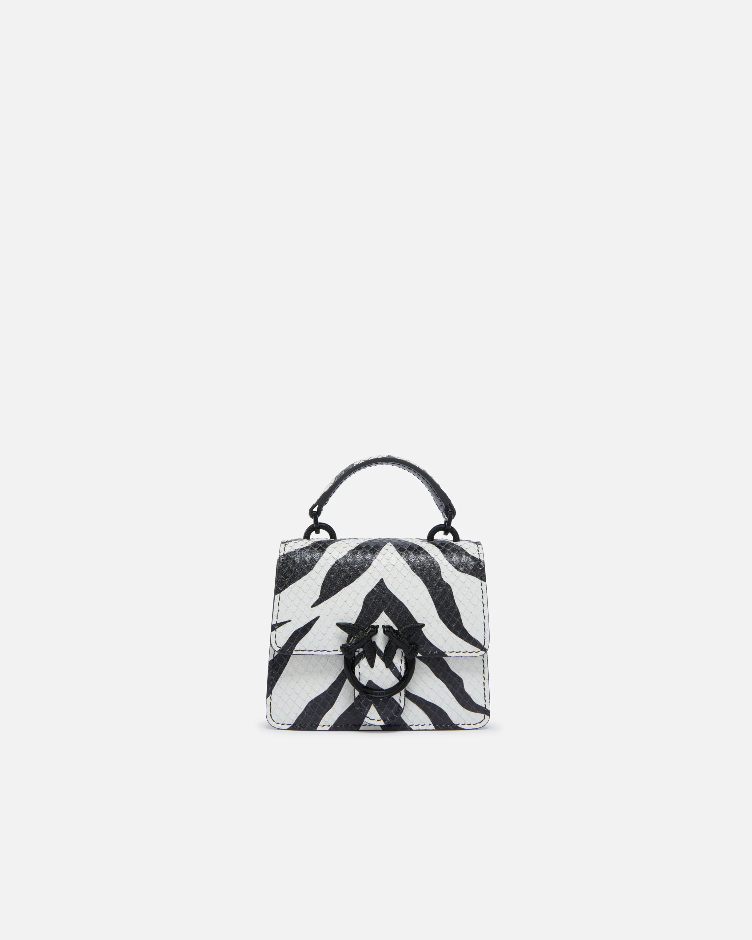 Sac à main micro love bag à motif zébré | Blanc
