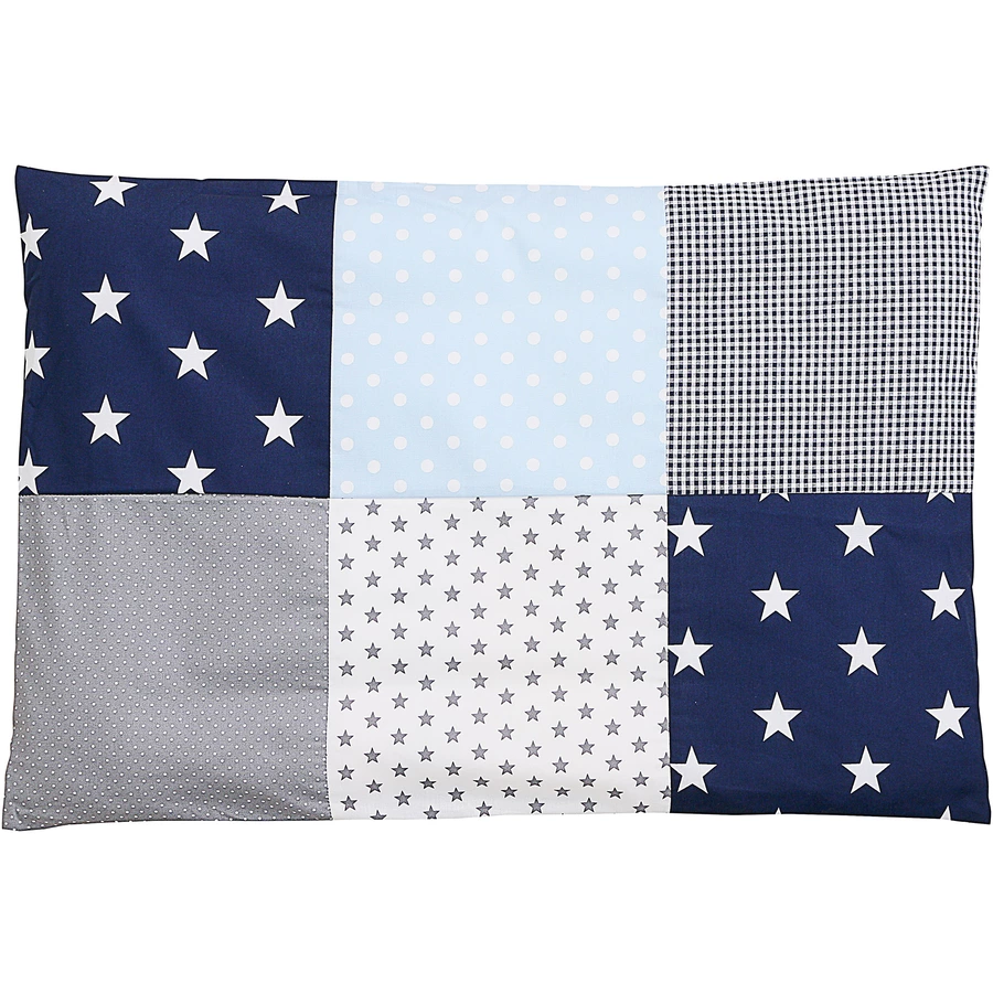 Ullenboom Patchwork Kissenbezug 40 x 60 cm Blau Hellblau Grau