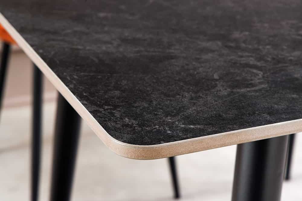 Moderner Esstisch MILANO 120cm anthrazit Keramik schwarze Metallbeine