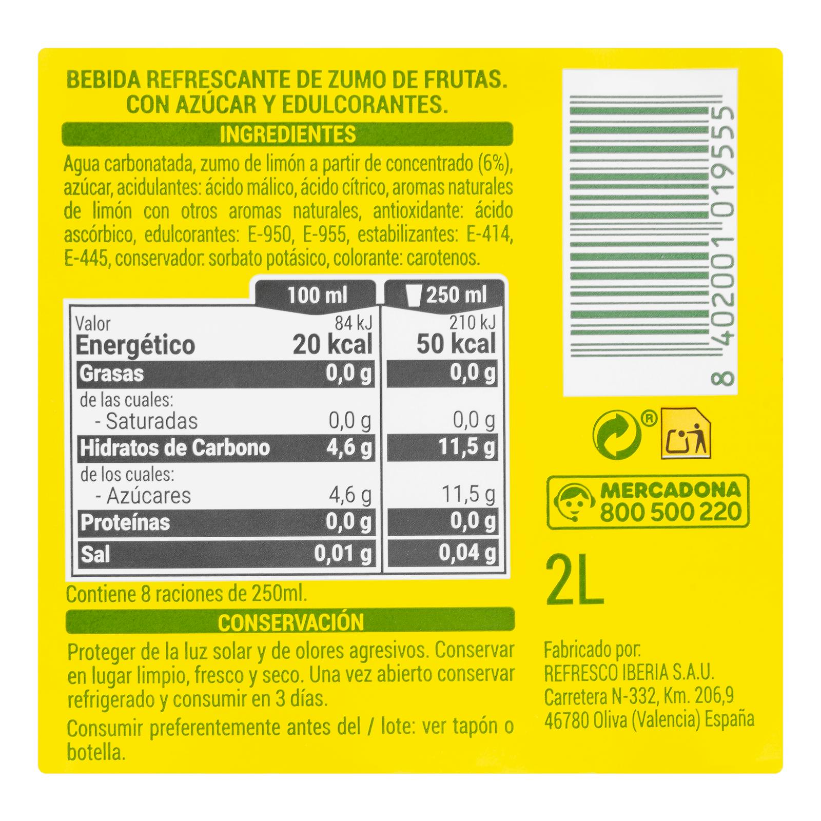 Soda au citron frais Hacendado