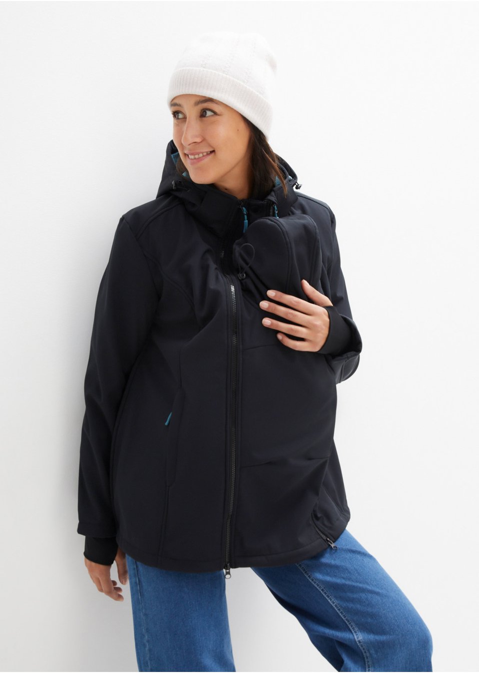 Veste longue softshell fonctionnelle avec polaire peluche