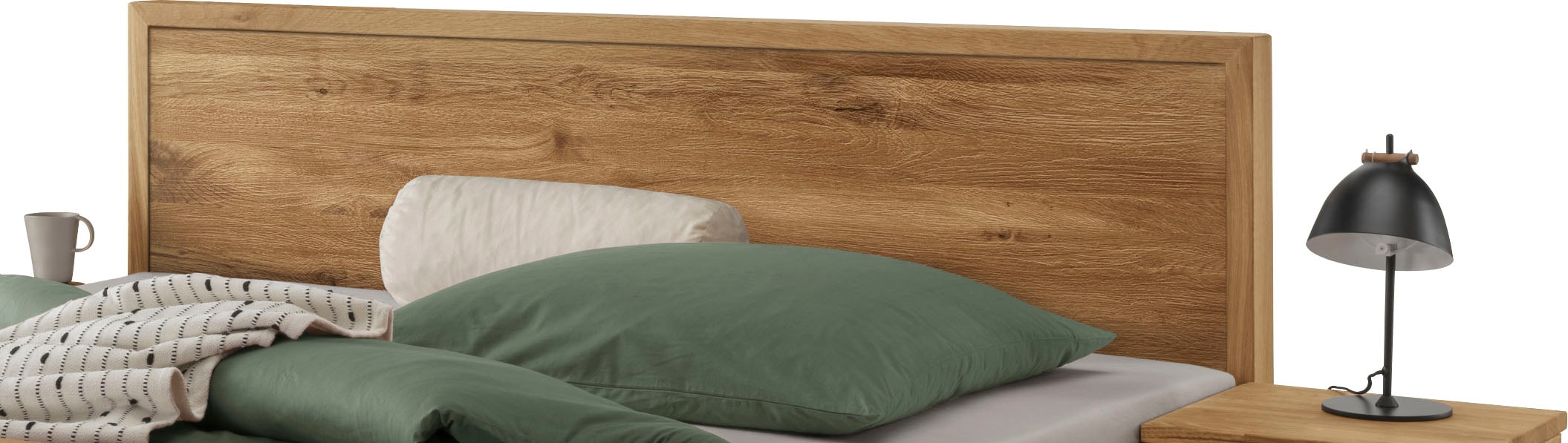 Home affaire Massivholzbett »Huven, hohe Belastbarkeit: 200kg je Seite« in 4 Breiten, Einlasstiefe 16 oder 20cm,  komplett aus massiver Eiche, FSC®-zertifiziert