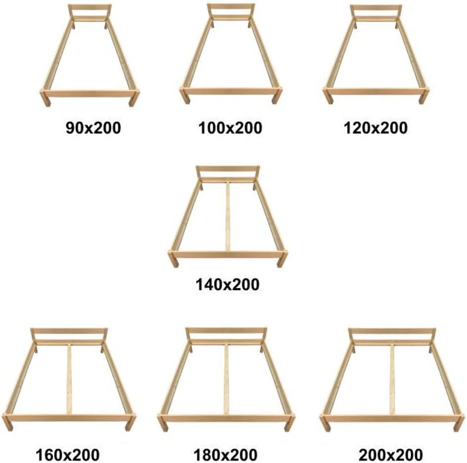 Seniorenbett 200x200 mit Kopfteil H85/55 Doppelbett Bett Massivholzbett Holzbett 200 cm Komforthöhe Holz