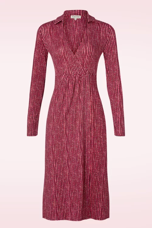 Surkana Zoey crossover midi jurk in rood